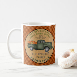 Kürbisfarm Rustikale Herbst Kariert Vintage LKW Kaffeetasse