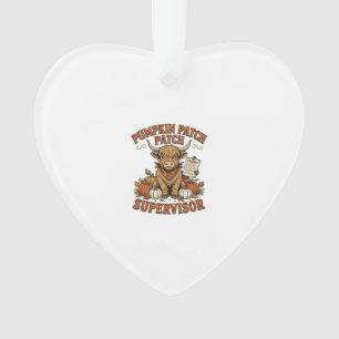 Kürbisfeld-Aufseher Highland-Kuh Vintage-Shirt Ornament
