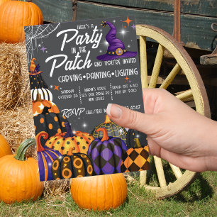 Kürbisfeld-Halloween-Party-Einladung Einladung