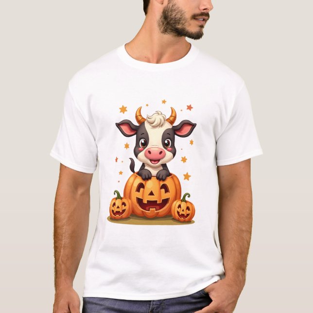 Kürbisfeld-Kuh T-Shirt (Vorderseite)