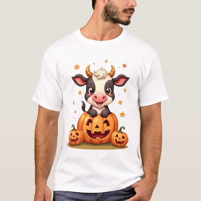 Kürbisfeld Kuh T-Shirt (Vorderseite)