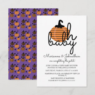 Kürbisfeld Oh Baby Kürbisse Babyparty Einladung