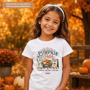 Kürbisfeld personalisierte Kinder Halloween T-Shirt