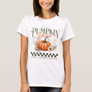 Kürbisfeld rustikale gemütliche herbstliche floral T-Shirt