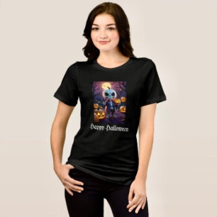 Kürbisfeld-Skelett-Begleiter Tri-Blend Shirt