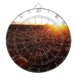Kürbisfeld Sonnenuntergang B Dartscheibe