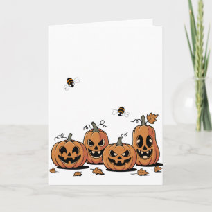 Kürbisfeld-Summen – Busy Busy Bee Halloween-Karte Karte
