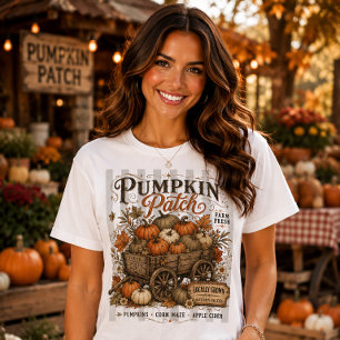 Kürbisfeld Vintage-Farm Herbsternte T-Shirt