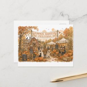 Kürbisfest-Illustration Postkarte