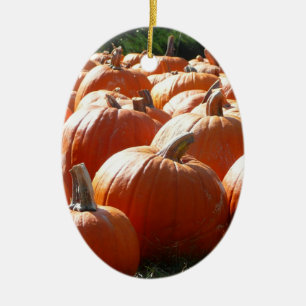Kürbisfoto für Herbst, Halloween oder Erntedankfes Keramik Ornament