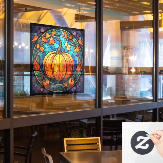 Kürbisgefestigte Glasfenster Fensteraufkleber (Restaurantfenster)