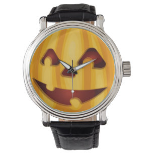 Kürbisgemälde, die Halloween-Design lächeln Armbanduhr