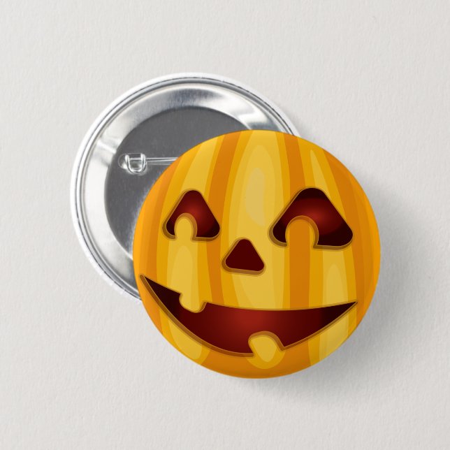 Kürbisgemälde, die Halloween-Design lächeln Button (Vorne & Hinten)