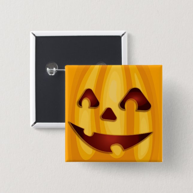 Kürbisgemälde, die Halloween-Design lächeln Button (Vorne & Hinten)