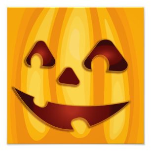 Kürbisgemälde, die Halloween-Design lächeln Fotodruck