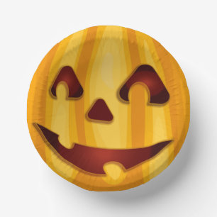 Kürbisgemälde, die Halloween-Design lächeln Pappteller