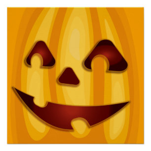 Kürbisgemälde, die Halloween-Design lächeln Poster