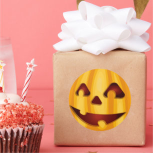 Kürbisgemälde, die Halloween-Design lächeln Runder Aufkleber