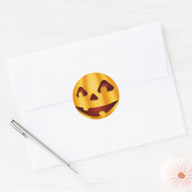 Kürbisgemälde, die Halloween-Design lächeln Runder Aufkleber (Umschlag)