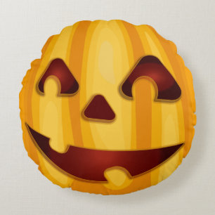 Kürbisgemälde, die Halloween-Design lächeln Rundes Kissen