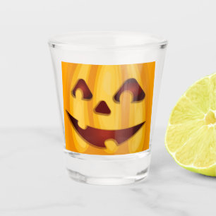 Kürbisgemälde, die Halloween-Design lächeln Schnapsglas