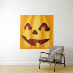 Kürbisgemälde, die Halloween-Design lächeln Wandteppich