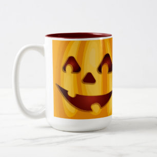 Kürbisgemälde, die Halloween-Design lächeln Zweifarbige Tasse