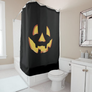 Kürbisgesicht für Halloween Duschvorhang