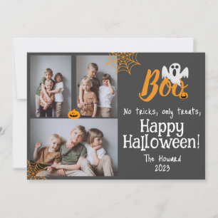 Kürbisgesicht Halloween-Fotocollage Feiertagskarte