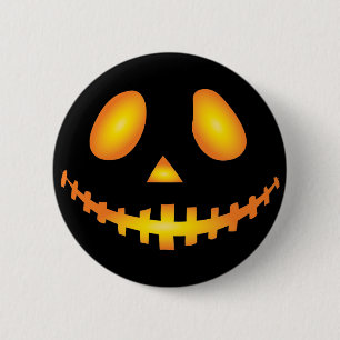 Kürbisgesicht Halloween Kürbislaterne Spooky Button