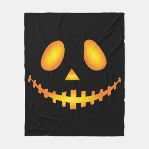 Kürbisgesicht Halloween Kürbislaterne Spooky Fleecedecke