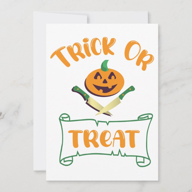 Kürbisgesicht Halloween oder Kreuzknochen probiere Einladung (Vorderseite)