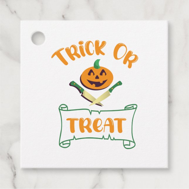 Kürbisgesicht Halloween oder Kreuzknochen probiere Geschenkanhänger (Vorderseite)