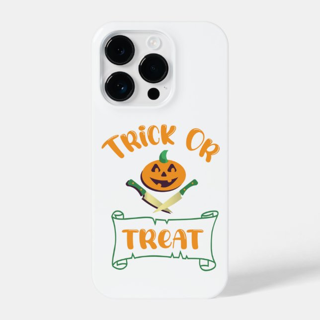 Kürbisgesicht Halloween oder Kreuzknochen probiere iPhone 14 Pro Hülle (Rückseite)