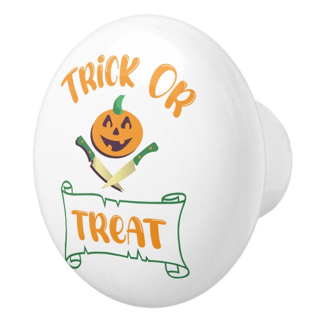 Kürbisgesicht Halloween oder Kreuzknochen probiere Keramikknauf (Rechts)