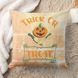 Kürbisgesicht Halloween oder Kreuzknochen probiere Kissen