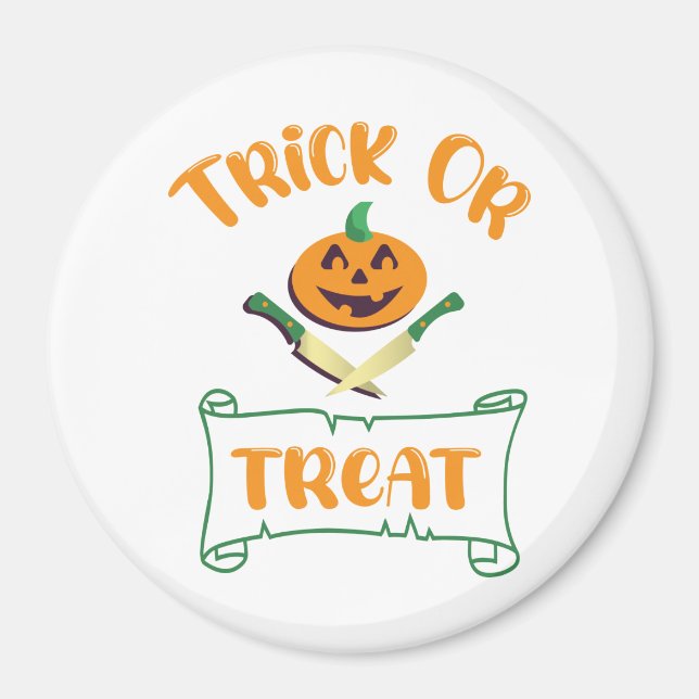 Kürbisgesicht Halloween oder Kreuzknochen probiere Magnet (Vorne)