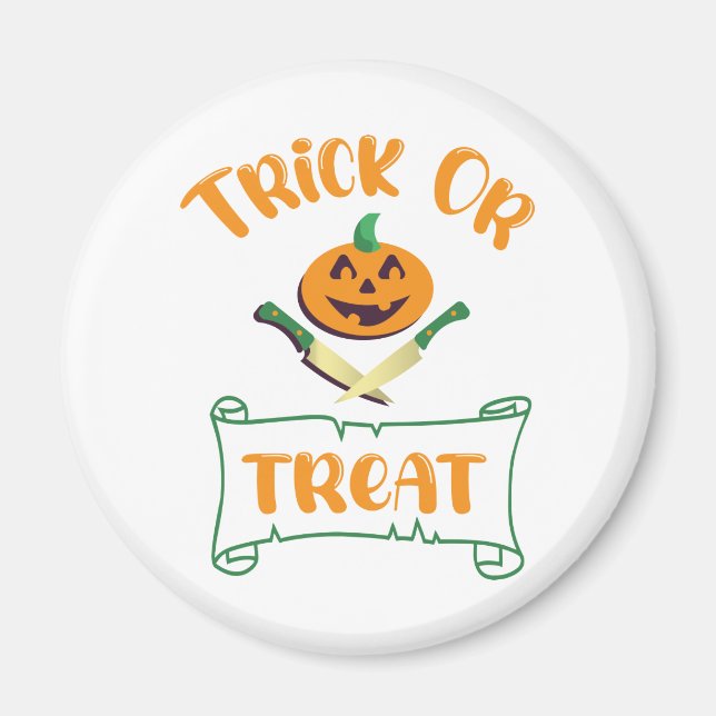 Kürbisgesicht Halloween oder Kreuzknochen probiere Magnet (Vorne)