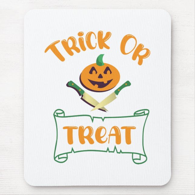 Kürbisgesicht Halloween oder Kreuzknochen probiere Mousepad (Vorne)