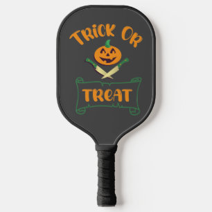 Kürbisgesicht Halloween oder Kreuzknochen probiere Pickleball Schläger