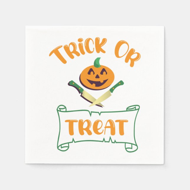 Kürbisgesicht Halloween oder Kreuzknochen probiere Serviette (Vorderseite)