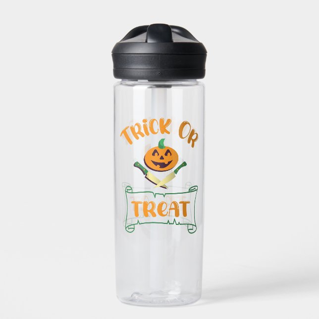 Kürbisgesicht Halloween oder Kreuzknochen probiere Trinkflasche (Vorderseite)
