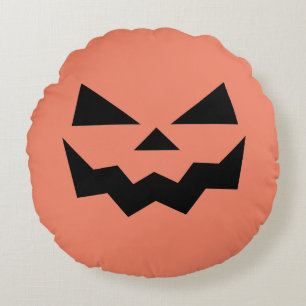 Kürbisgesicht Jack-o-Lantern Rundes Kissen