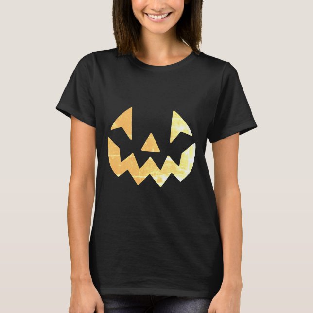 Kürbisgesicht Jack-o-Lantern T-Shirt (Vorderseite)