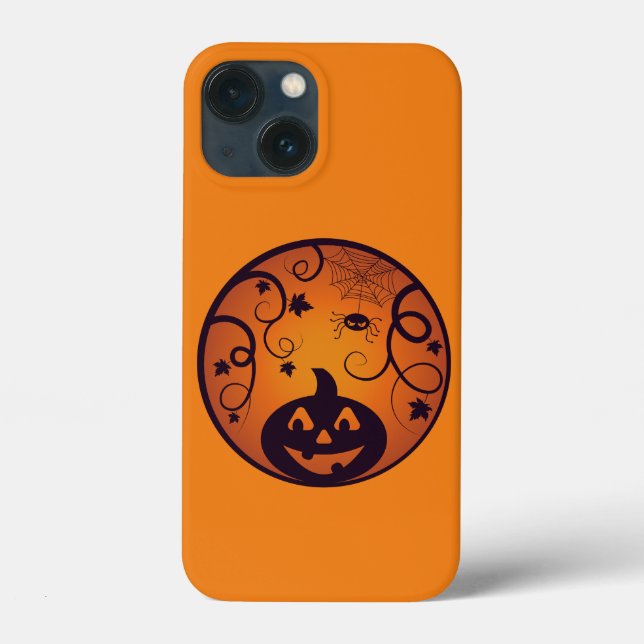Kürbisgesicht und Spinne der Kürbislaterne Hallowe Case-Mate iPhone Hülle (Rückseite)