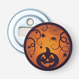 Kürbisgesicht und Spinne der Kürbislaterne Hallowe Flaschenöffner