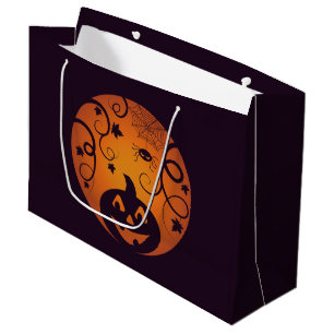 Kürbisgesicht und Spinne der Kürbislaterne Hallowe Große Geschenktüte