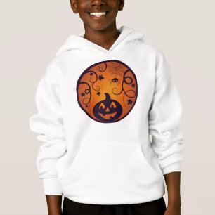 Kürbisgesicht und Spinne der Kürbislaterne Hallowe Hoodie