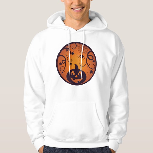Kürbisgesicht und Spinne der Kürbislaterne Hallowe Hoodie (Vorderseite)