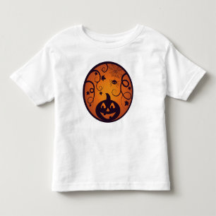 Kürbisgesicht und Spinne der Kürbislaterne Hallowe Kleinkind T-shirt
